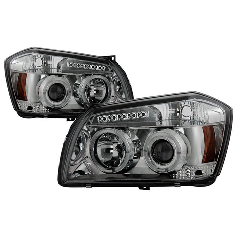 LED Halo Smoke Projector Headlights <br>05-07 Dodge Magnum