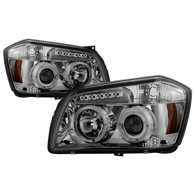 LED Halo Smoke Projector Headlights <br>05-07 Dodge Magnum