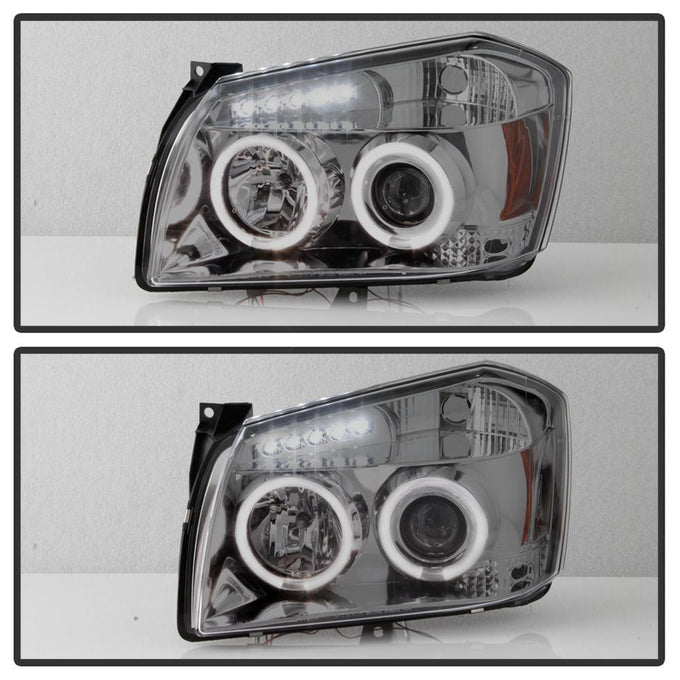 LED Halo Smoke Projector Headlights <br>05-07 Dodge Magnum