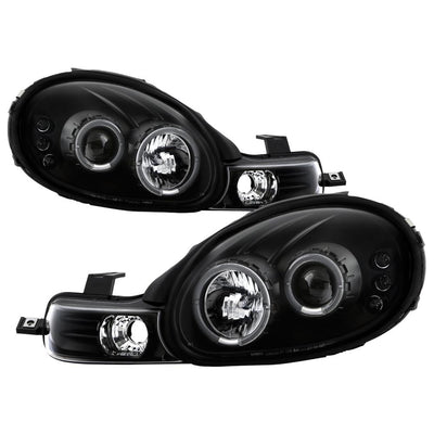 LED Halo Black Projector Headlights <br>00-02 Dodge Neon