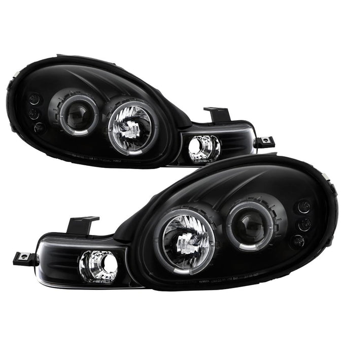 LED Halo Black Projector Headlights <br>00-02 Dodge Neon