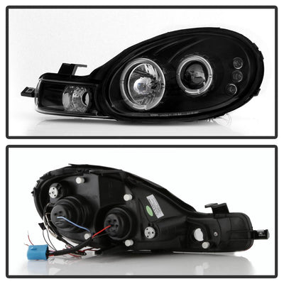 LED Halo Black Projector Headlights <br>00-02 Dodge Neon
