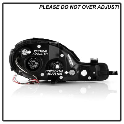 LED Halo Black Projector Headlights <br>00-02 Dodge Neon