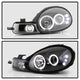 LED Halo Black Projector Headlights <br>00-02 Dodge Neon