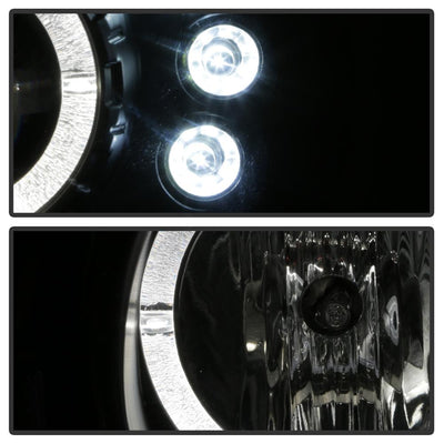 LED Halo Black Projector Headlights <br>00-02 Dodge Neon