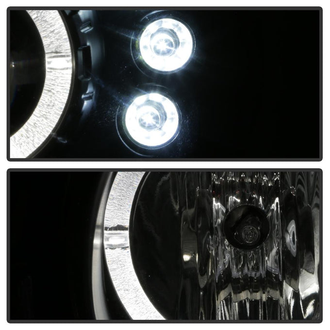 LED Halo Black Projector Headlights <br>00-02 Dodge Neon