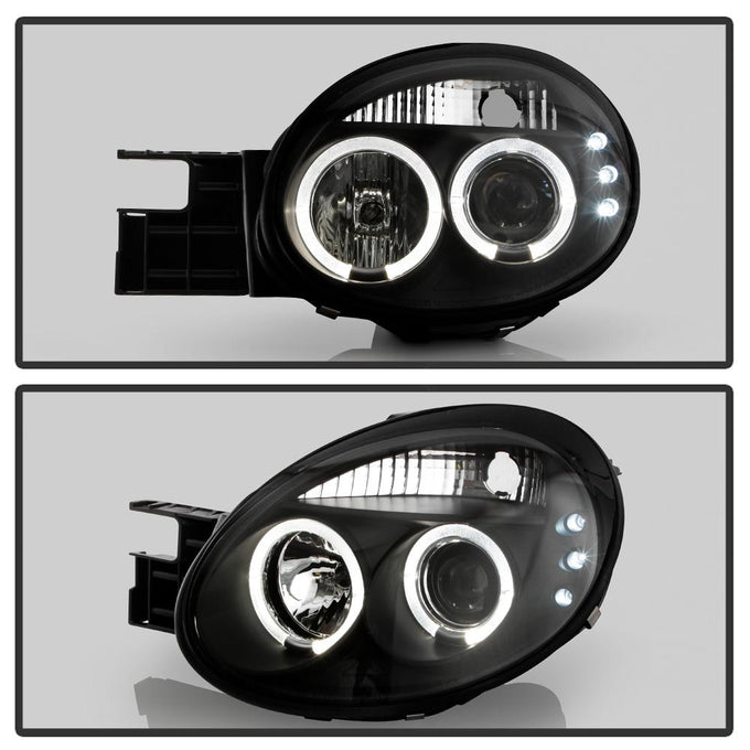 LED Halo Black Projector Headlights <br>03-05 Dodge Neon