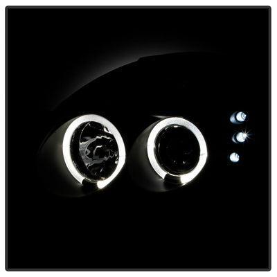 LED Halo Black Projector Headlights <br>03-05 Dodge Neon