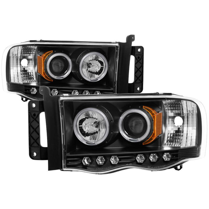CCFL Halo Black Projector Headlights <br>02-05 Dodge Ram 1500 03-05 Dodge Ram 3500 Ram 2500