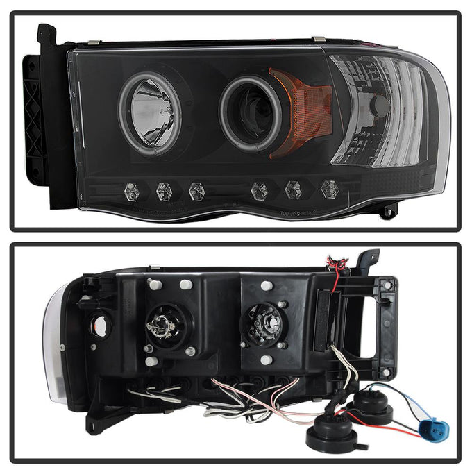 CCFL Halo Black Projector Headlights <br>02-05 Dodge Ram 1500 03-05 Dodge Ram 3500 Ram 2500