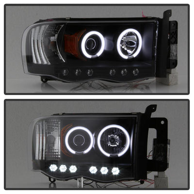 CCFL Halo Black Projector Headlights <br>02-05 Dodge Ram 1500 03-05 Dodge Ram 3500 Ram 2500
