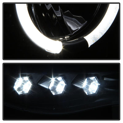 LED Halo Black Projector Headlights <br>02-05 Dodge Ram 1500 03-05 Dodge Ram 3500 Ram 2500