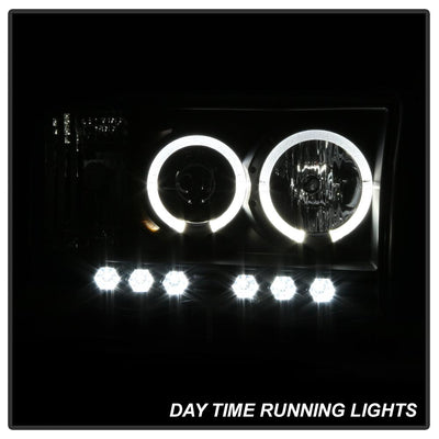LED Halo Black Projector Headlights <br>02-05 Dodge Ram 1500 03-05 Dodge Ram 3500 Ram 2500