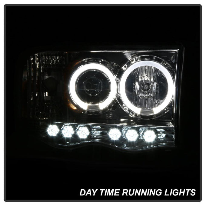 LED Halo Chrome Projector Headlights <br>02-05 Dodge Ram 1500 03-05 Dodge Ram 3500 Ram 2500