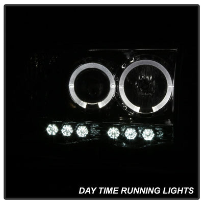LED Halo Smoke Projector Headlights <br>02-05 Dodge Ram 1500 03-05 Dodge Ram 3500 Ram 2500