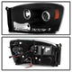 LED Halo Black Projector Headlights <br>06-08 Dodge Ram 1500 06-09 Dodge Ram 2500 Ram 3500