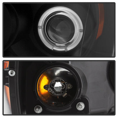 LED Halo Black Projector Headlights <br>06-08 Dodge Ram 1500 06-09 Dodge Ram 2500 Ram 3500