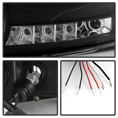 LED Halo Black Projector Headlights <br>06-08 Dodge Ram 1500 06-09 Dodge Ram 2500 Ram 3500
