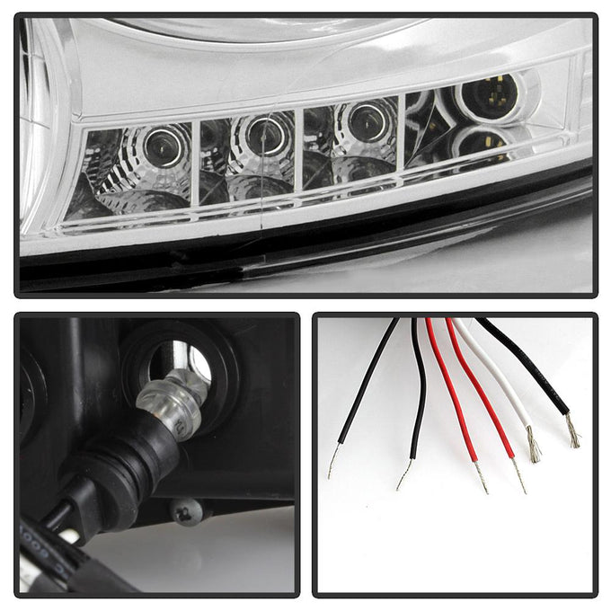 LED Halo Chrome Projector Headlights <br>06-08 Dodge Ram 1500 06-09 Dodge Ram 2500 Ram 3500