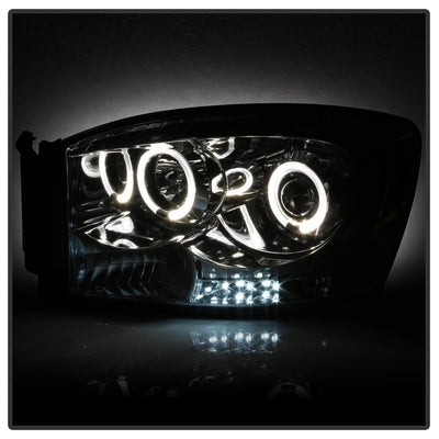LED Halo Chrome Projector Headlights <br>06-08 Dodge Ram 1500 06-09 Dodge Ram 2500 Ram 3500