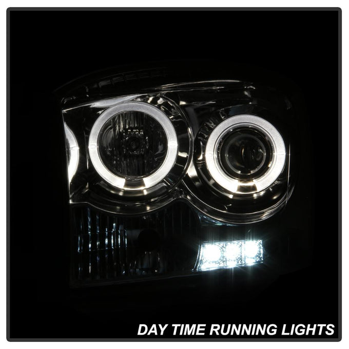 LED Halo Chrome Projector Headlights <br>06-08 Dodge Ram 1500 06-09 Dodge Ram 2500 Ram 3500