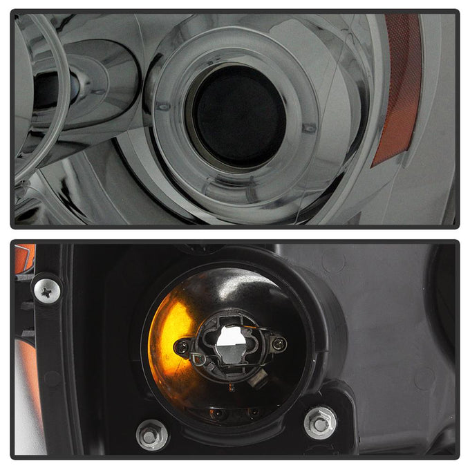 LED Halo Smoke Projector Headlights <br>06-08 Dodge Ram 1500 06-09 Dodge Ram 2500 Ram 3500