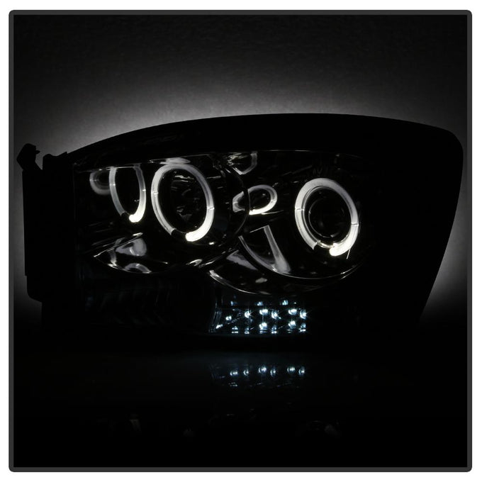 LED Halo Smoke Projector Headlights <br>06-08 Dodge Ram 1500 06-09 Dodge Ram 2500 Ram 3500