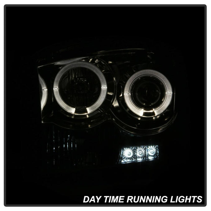 LED Halo Smoke Projector Headlights <br>06-08 Dodge Ram 1500 06-09 Dodge Ram 2500 Ram 3500