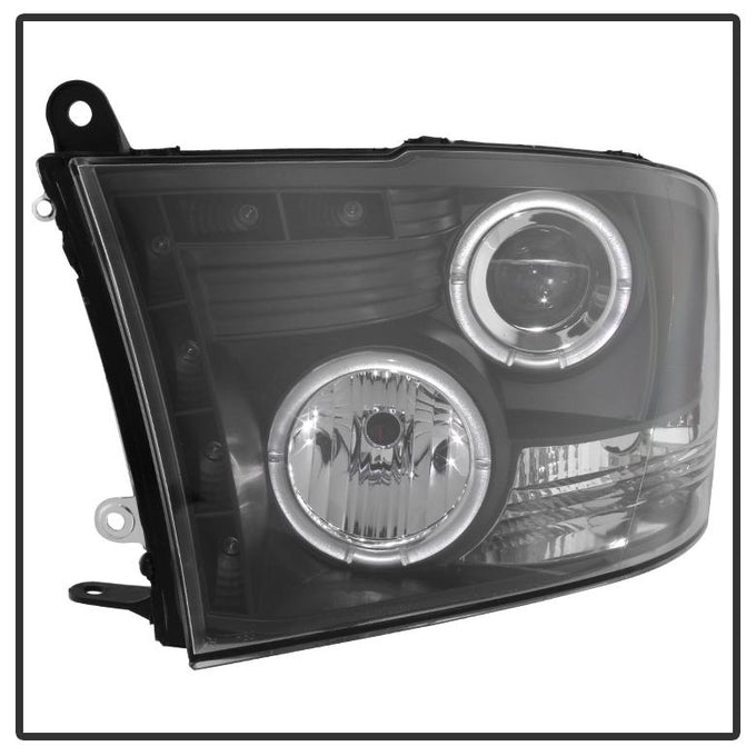 LED Halo Black Projector Headlights <br>09-18 Ram 1500 2500 3500