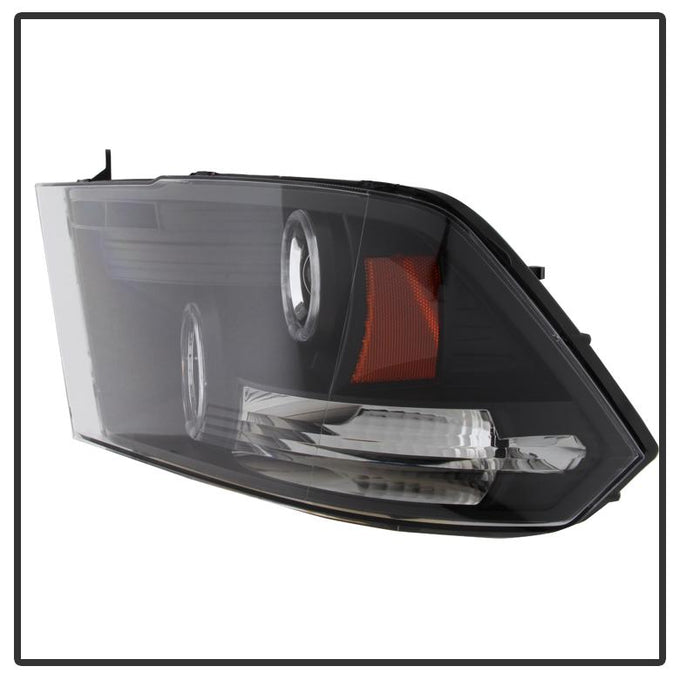 LED Halo Black Projector Headlights <br>09-18 Ram 1500 2500 3500