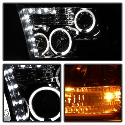 LED Halo Smoke Projector Headlights <br>09-18 Ram 1500 2500 3500