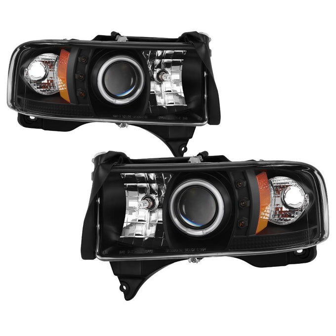 CCFL Halo Black Projector Headlights <br>94-01 Dodge Ram 1500 94-02 Dodge Ram 2500 Ram 3500