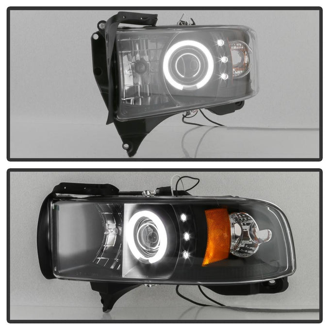 CCFL Halo Black Projector Headlights <br>94-01 Dodge Ram 1500 94-02 Dodge Ram 2500 Ram 3500