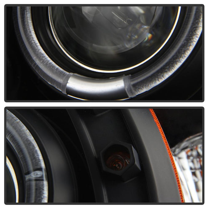 LED Halo Black Projector Headlights <br>94-01 Dodge Ram 1500 94-02 Dodge Ram 2500 Ram 3500