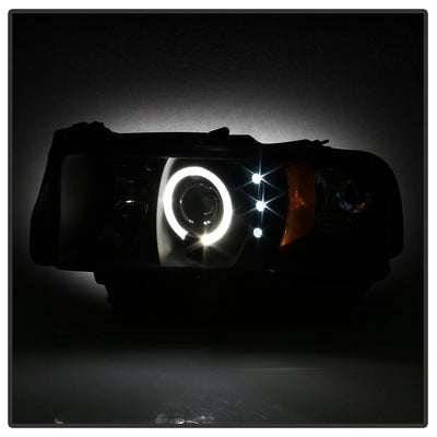 LED Halo Black Projector Headlights <br>94-01 Dodge Ram 1500 94-02 Dodge Ram 2500 Ram 3500