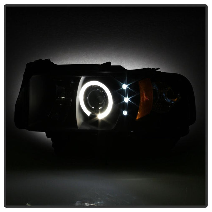 LED Halo Black Projector Headlights <br>94-01 Dodge Ram 1500 94-02 Dodge Ram 2500 Ram 3500