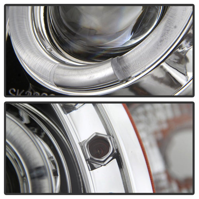 LED Halo Chrome Projector Headlights <br>94-01 Dodge Ram 1500 94-02 Dodge Ram 2500 Ram 3500