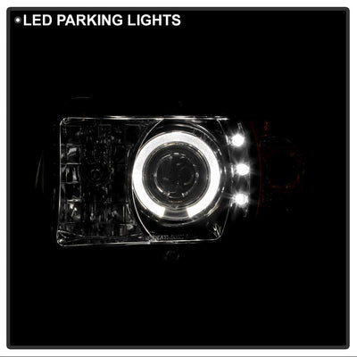 LED Halo Smoke Projector Headlights <br>94-01 Dodge Ram 1500 94-02 Dodge Ram 2500 Ram 3500