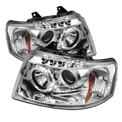 LED Halo Chrome Projector Headlights <br>03-06 Ford Expedition