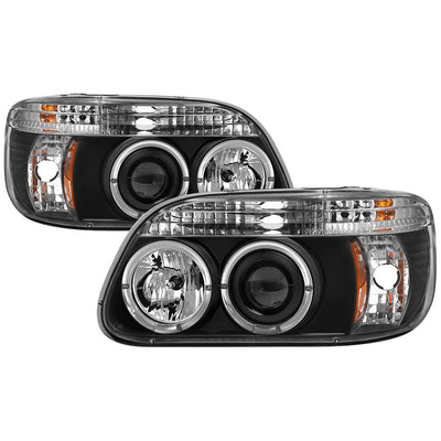 LED Halo Black Projector Headlights <br>95-01 Ford Explorer 01 Ford Explorer Sport