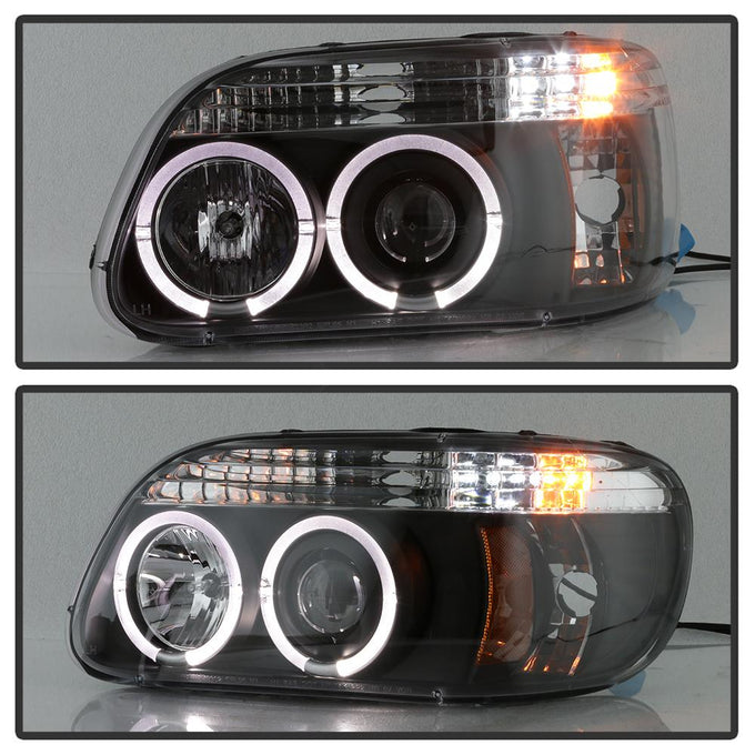 LED Halo Black Projector Headlights <br>95-01 Ford Explorer 01 Ford Explorer Sport