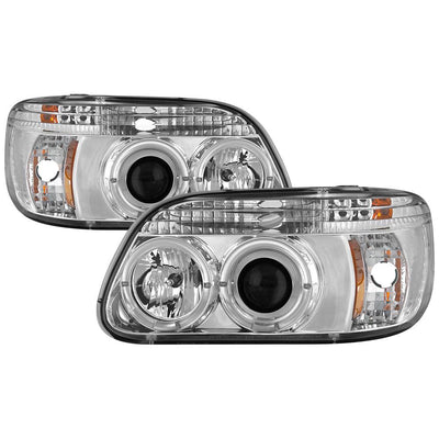 LED Halo Chrome Projector Headlights <br>95-01 Ford Explorer 01 Ford Explorer Sport