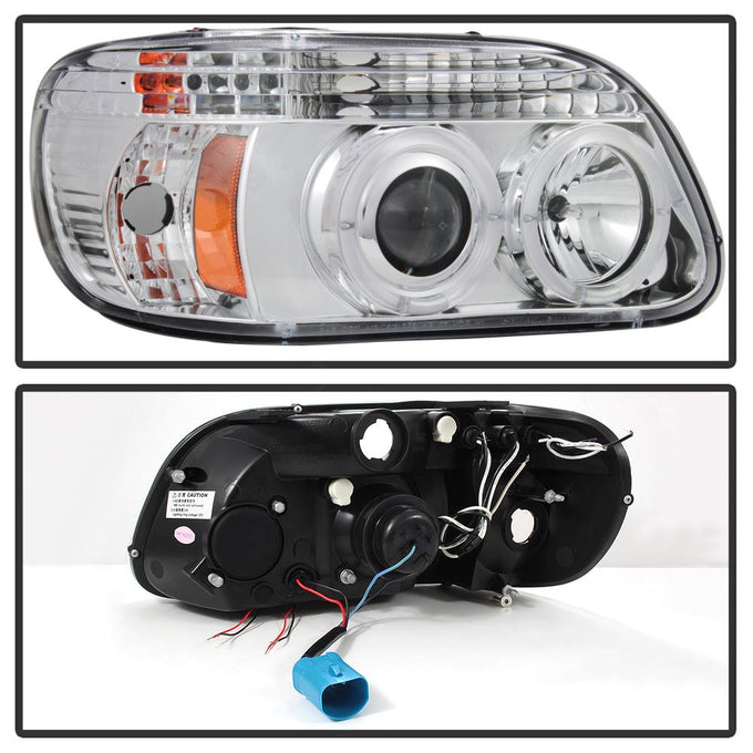LED Halo Chrome Projector Headlights <br>95-01 Ford Explorer 01 Ford Explorer Sport