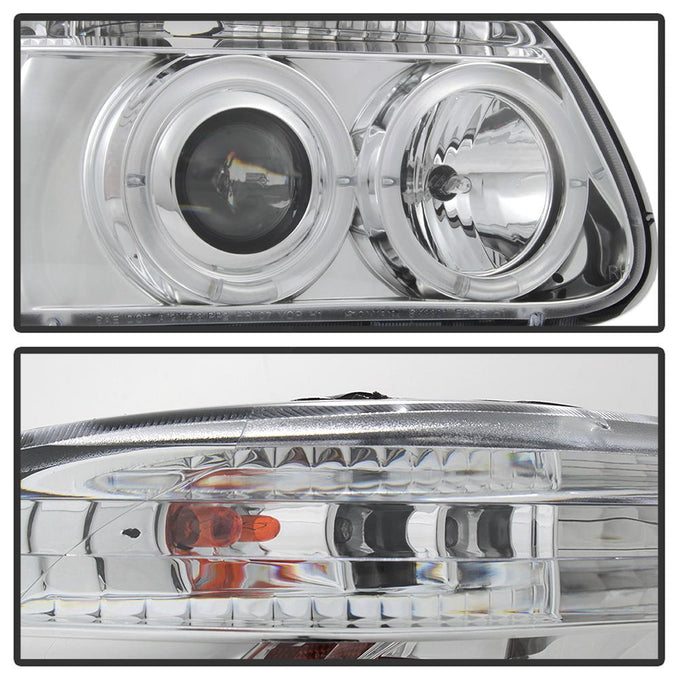 LED Halo Chrome Projector Headlights <br>95-01 Ford Explorer 01 Ford Explorer Sport