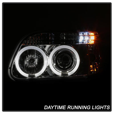 LED Halo Chrome Projector Headlights <br>95-01 Ford Explorer 01 Ford Explorer Sport