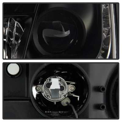 DRL Black Projector Headlights <br>00-04 Ford Focus
