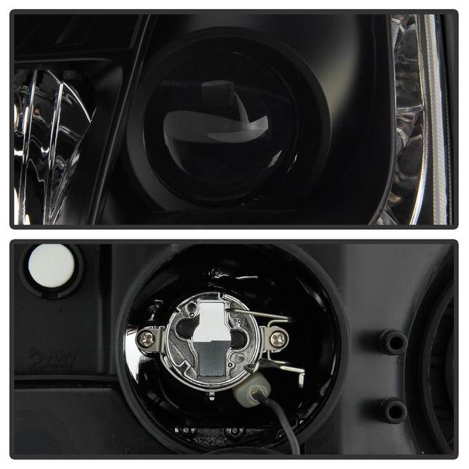 DRL Black Projector Headlights <br>00-04 Ford Focus