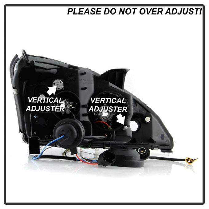 DRL Black Projector Headlights <br>00-04 Ford Focus