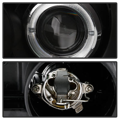 LED Halo Black Projector Headlights <br>00-04 Ford Focus