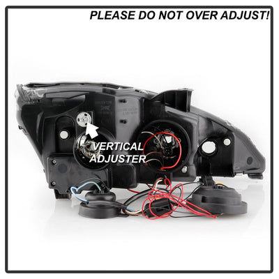 LED Halo Black Projector Headlights <br>00-04 Ford Focus